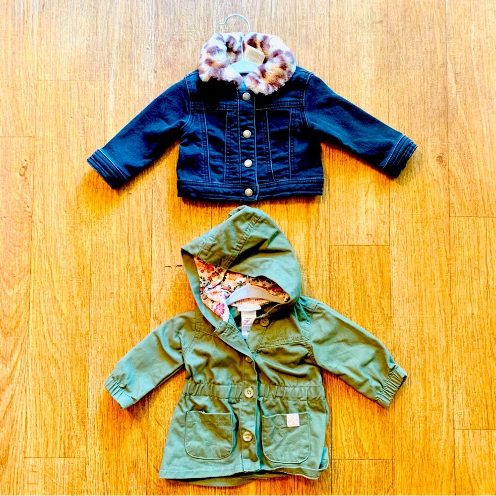 First Impressions And Daisy Fuentes 3-6M Baby Jackets Black And Green Hooded